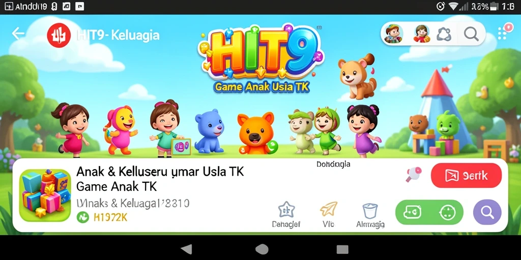 Tampilan antarmuka HIT9 yang ramah anak dan penuh warna.