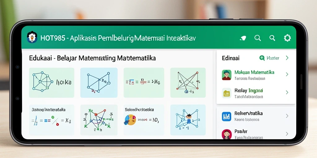 Tampilan antarmuka HOT985 yang interaktif untuk belajar matematika.