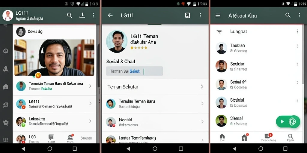 Tampilan antarmuka LG111 untuk mencari teman baru.