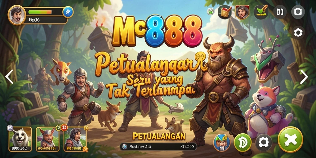 Antarmuka permainan petualangan MC888 yang menarik dan interaktif.