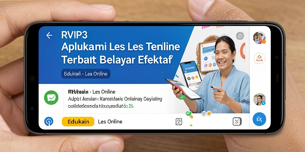 Tampilan antarmuka utama RVIP3 untuk les online yang interaktif.