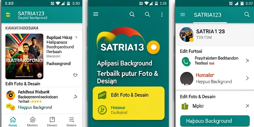 Antarmuka SATRIA123 yang sederhana untuk menghapus background.