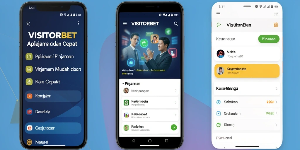 Tampilan antarmuka pengguna apliksi VISITORBET yang sederhana dan fungsional.